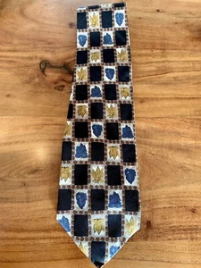Barrington 100% Silk Leaves Leaf Geometric Brocade Foulard Tie - Picture 1 of 5