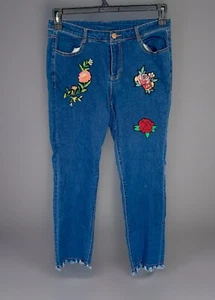 Limited edition, gypsy Rose flower Hippy, jeans, size, medium womens - Picture 1 of 9