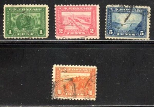 SELLOS DE EE. UU. #401-404 (4) --- JUEGO PAN-PACÍFICO, p.10 -- 1914 -- USADO - Imagen 1 de 5