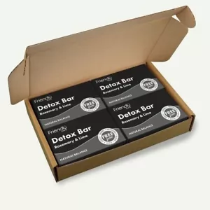 4 x FRIENDLY SOAP-DETOX BAR | CHARCOAL | NATURAL | No SLS, PARABENS | 7% OFF RRP - Picture 1 of 4
