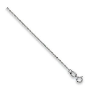 9ct White Gold Diamond Cut Singapore Chain Necklace - 1mm Thick - Various Len...
