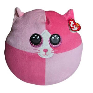 Ty Squish a Boo Scarlett Katze Plüsch 9 Zoll rosa Glitzeraugen skurril 2021 Neu mit Etikett - Bild 1 von 7