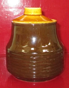 Vintage Homer Laughlin 1970 Hearthside Pottery GOLD GLADE Zuckerdose mit Deckel NEUWERTIG - Bild 1 von 6