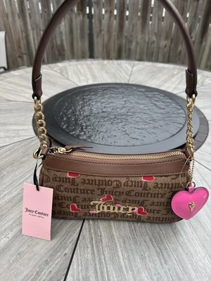 Juicy Couture I Heart Juicy Bolso de Hombro Cartera - Chino Castaño Foto 1 de 4