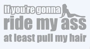 IF YOU'RE GOING TO RIDE MY ASS PULL MY HAIR Vinyl Decal Car Truck Sticker Window - Picture 1 of 6