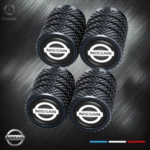 Set Of 4 Premium Metal Tyre Dust Valve Caps For NISSAN All Models - Picture 1 of 4