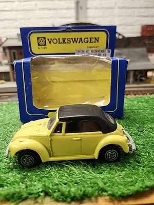 Polistil Volkswagen VW Escarabajo Cabriolet 1:43 Amarillo De Colección Hecho en Italia Foto 1 de 4
