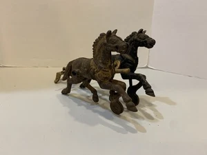 Antique Vintage BrowCast Iron Toy Horses For Cart, 4.5” Tall 5” Long  Running - Picture 1 of 24