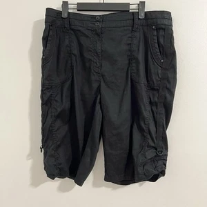 Chicos Bermuda Shorts Damen 2,5 US L schwarz Freizeit Utility Leinenmischung Cargo - Bild 1 von 9