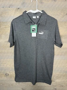 Puma Polo Shirt Boys Youth Large Short Sleeve Logo Gray NWT - Picture 1 of 3
