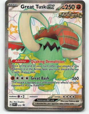 Great Tusk ex 072 Sv: Scarlet & Violet Promo Cards Holo - Image 1 of 2