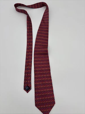 Meeting Street Men's Neck Tie 100% Silk Red, Blue and Gray Pattern - Image 1 of 4