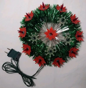 Vintage Poinsettia Circle Of Light Tree Topper Wreath Circa 1970s 7" - Picture 1 of 4