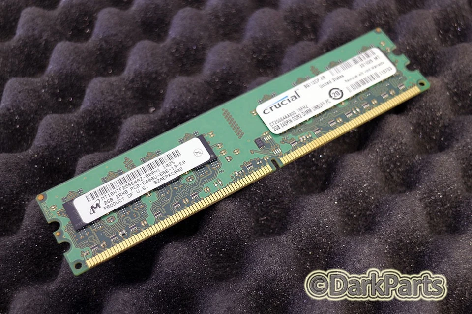 Micron MT16HTF25664AZ-800H1 PC2-6400U-666-13-E0 2GB Memory RAM DDR2-800Mhz - Imagen 1 de 1