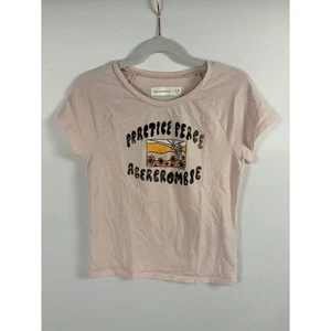 Abercrombie Kids Practice Peace Desert Graphic Tee Pink 9/10 - Picture 1 of 4