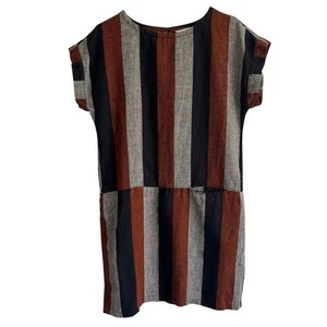 Garnet Hill Striped Meraki Linen Dress, Size S - Picture 1 of 8