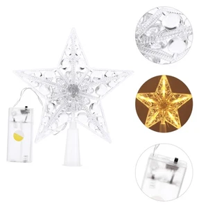 1Pc Xmas Tree Decors Decorative Treetop Stars Shaped Light Without Battery - Picture 1 of 12