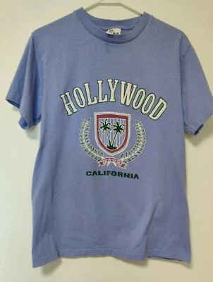 Camiseta De Colección Hollywood California Puntada Única Yunque Palmera Mediana Púrpura Foto 1 de 4