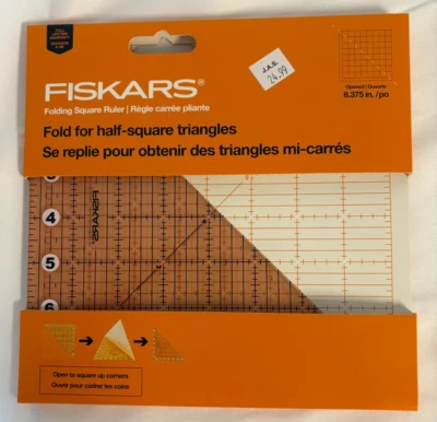 Fiskars One Piece Quilting Folding Clear Square Quilt Ruler Brand New Unopened - Image 1 of 3
