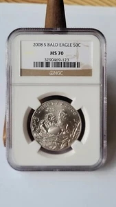 2008 S Bald Eagle Commemorative Half Dollar 50c NGC MS70 - Picture 1 of 4