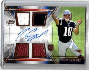 JIMMY GAROPPOLO 2014 TOPPS PRIME V 2 JERSEYS,2 FOOTBALLS & ROOKIE AUTOGRAPH#/50 - Picture 1 of 1