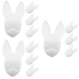 3 Pieces Kaninchengesichtsmaske Leere Zum Dekorieren Cosplay- - Afbeelding 1 van 12