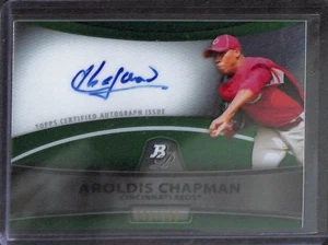 2010 Bowman Platinum Green Autograph #BPA-ACH Aroldis Chapman No 81 of 199 - Picture 1 of 2