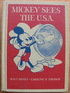 Vintage Walt Disney Story Book ~ MICKEY SEE THE U.S.A.  (D. C. Heath & Company) - Imagen 1 de 19