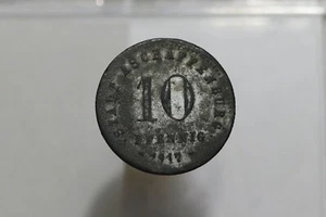 GERMANY WAR MONEY TOKEN 10 PFENNIG 1917 ASCHAFFENBURG ZINC B48 #9 - Picture 1 of 2