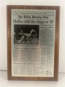 Targa Dallas Cowboys NFL Super Bowl XII Morning News ~ 16/01/1978 Doomsday - Foto 1 di 2