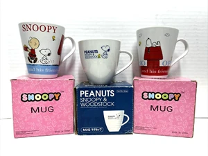Snoopy Mug Lot Of 3 Snoopy and His Friends Coffee Tea Cocoa Cups Peanuts - Picture 1 of 2