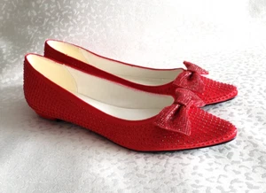 The Wizard of Oz Dorothy Ruby Red Kitten Heel Slippers Size 9 - Picture 1 of 15