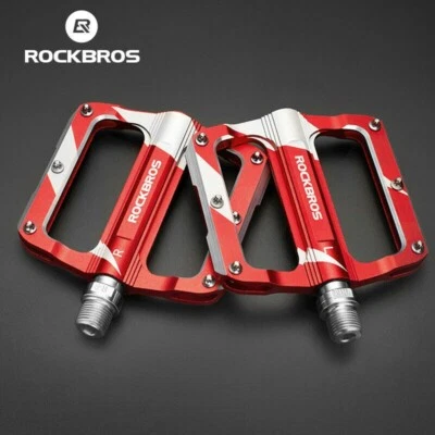 ROCKBROS Pedales de Bicicleta de Montaña Pedales de Bicicleta Aleación de Aluminio Ancho Plano 9/16" 2 Piezas Foto 1 de 4