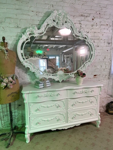 Painted Cottage Shabby Chic French Provincial Romantic Mirror Cover