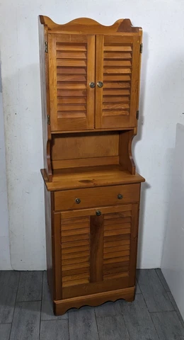 Vintage Rustic Farmhouse Country Wood Hoosier Kitchen Hutch Cabinet Cupboard Cover