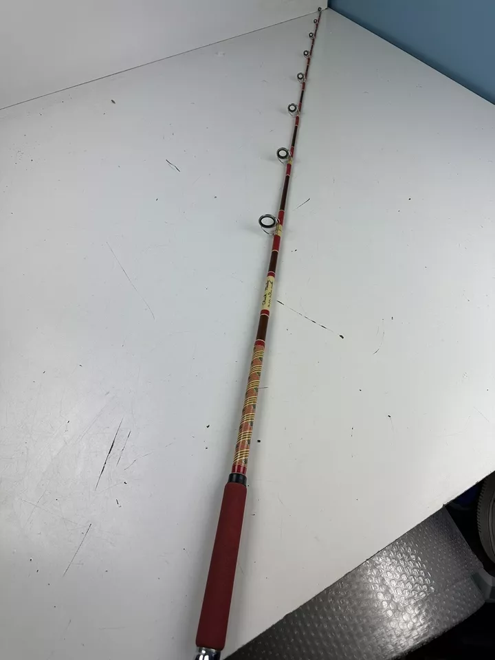 Custom Fishing Pole Built by C.B’s Custom Tackle 6’7” 20#-80# American Flag Inla - Image 1 of 4