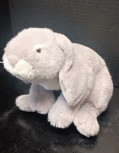 Vintage 1988 Soft Chrisha Playful Plush Realistic Gray & White Bunny Rabbit  - Picture 1 of 17