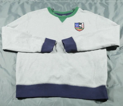 Ralph Lauren Sweater Boys Large Gray Crest Ski Olympics Performance Pullover - Image 1 of 4