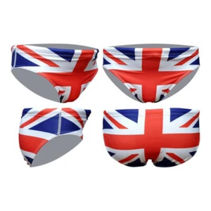 Mens British Union Jack Flag Brief Trunks Sports Flag Brief Swimming Trunks AF - Picture 1 of 17