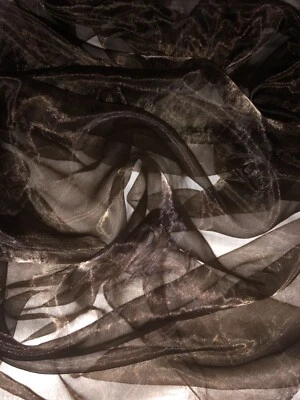 1 MTR Coffee Brown Shiny Organza Fabric 58” Voile Wedding Decorations Veil Dress - Image 1 of 4