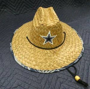 Dallas Cowboys Straw Hat Mens Yard Work FOCO New Western Summer Farm NFL Farmer - Picture 1 of 8