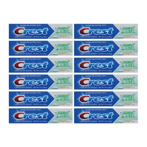 Crest Fresh & White Toothpaste Peppermint Gleem 2.4 oz (Pack of 12 Tubes) - Picture 1 of 3