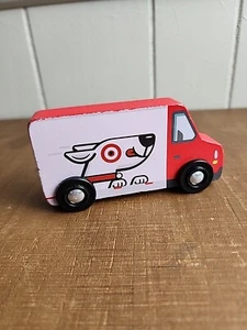 target toy wooden car bullseyes playground delivery truck red toddler push - Picture 1 of 13