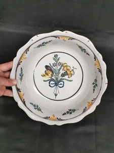 Alte Hohlschale aus Sammlung, Salatschüssel aus Fayence von Nevers / Auxerre? - Bild 1 von 6