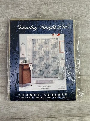 "Cortina de Ducha Saturday Knight Hojas Florales Verdes Marrones 70""x72"" Nuevo de Lote Antiguo" Foto 1 de 4