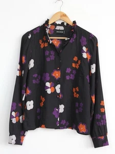 Schwarzes Blusenshirt mit Blumenmuster von Zadig Voltaire, Größe L - Bild 1 von 7