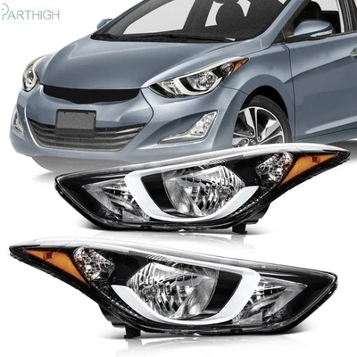 Conjunto de faros de carcasa negra para Hyundai Elantra 2014-2016 Foto 1 de 4