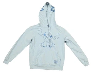 Disney Stitch Pullover Hoodie Youth Medium Blue Fleece Pocket  - Picture 1 of 4