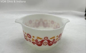 Vintage Pyrex Friendship Pattern Casserole Dish 1 Qt - Picture 1 of 7