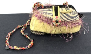 Mary Frances Hardshell Handbag with Beaded Shoulder Strap 8" Vintage - Picture 1 of 12